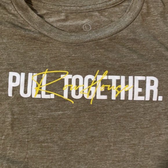 New Row House olive Green cuffed cap sleeve shirt - Picture 4 of 5